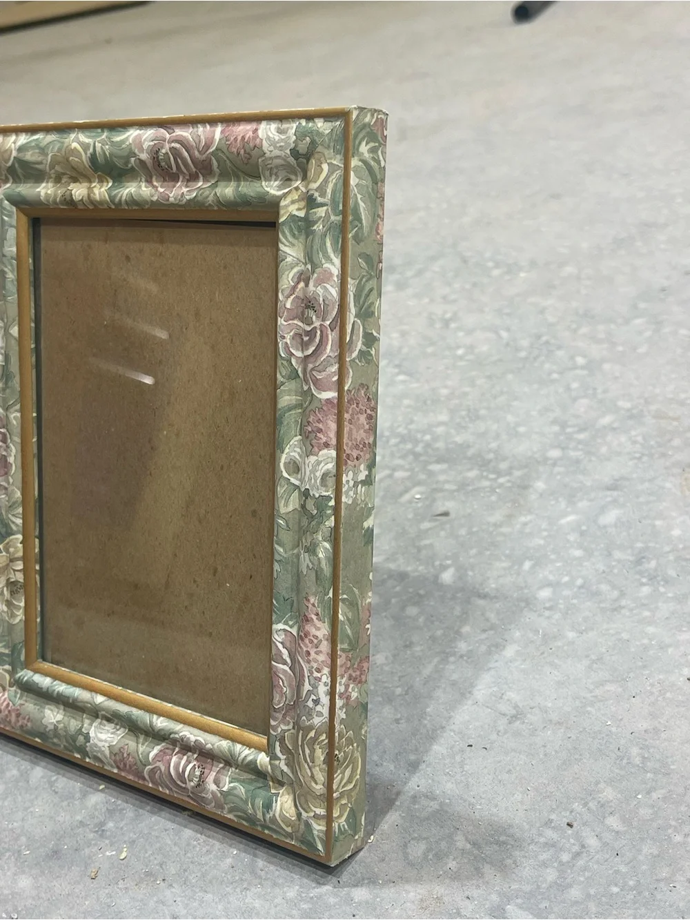 Floral Cottagecore Pattern - Portrait Photo Frame - Green Pink White Gold